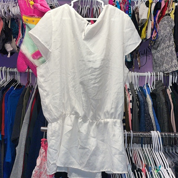 NEW Reitman’s White Blouse black jets trim on collar  NWT size XL - Picture 7 of 7